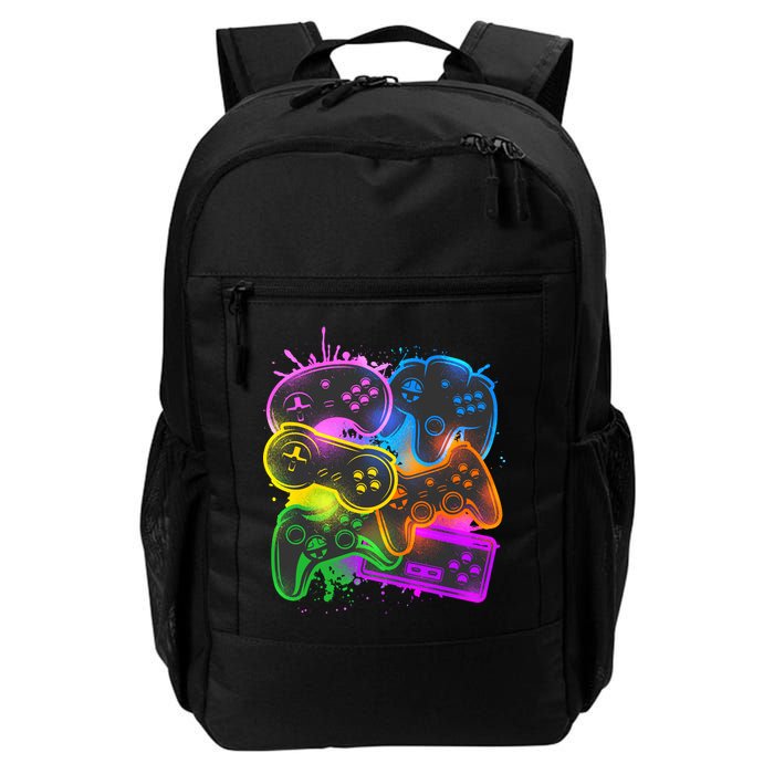 Cool Retro Neon Graffiti Video Game Controllers Backpack