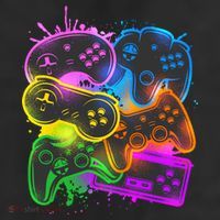 Cool Retro Neon Graffiti Video Game Controllers Adult Drive Performance Visor