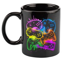 Cool Retro Neon Graffiti Video Game Controllers 11oz C Handle Ceramic Mug