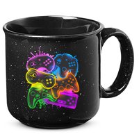 Cool Retro Neon Graffiti Video Game Controllers 15oz Campfire Ceramic Mug