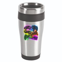 Cool Retro Neon Graffiti Video Game Controllers 16oz Travel Tumbler