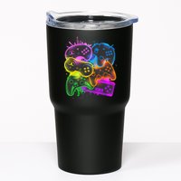 Cool Retro Neon Graffiti Video Game Controllers Tumbler