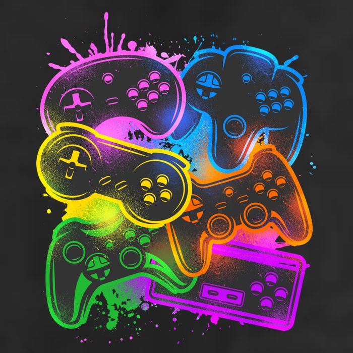Cool Retro Neon Graffiti Video Game Controllers Hat