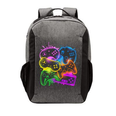 Cool Retro Neon Graffiti Video Game Controllers Vector Backpack