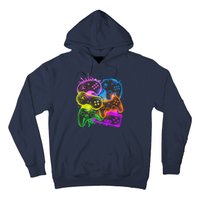 Cool Retro Neon Graffiti Video Game Controllers Hoodie