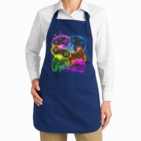 Cool Retro Neon Graffiti Video Game Controllers Apron