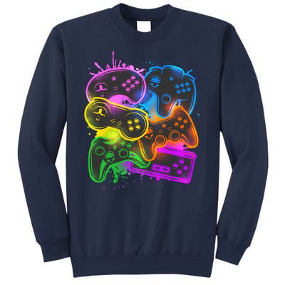 Cool Retro Neon Graffiti Video Game Controllers Sweatshirt