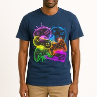 Cool Retro Neon Graffiti Video Game Controllers Tall T-Shirt