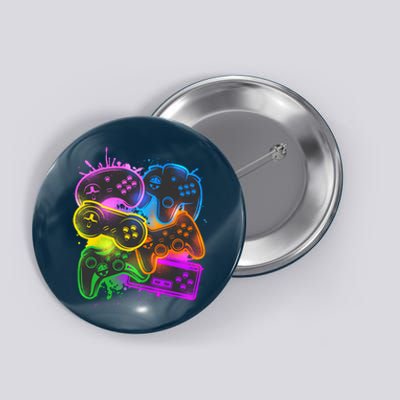 Cool Retro Neon Graffiti Video Game Controllers Button