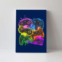 Cool Retro Neon Graffiti Video Game Controllers Canvas