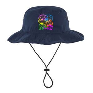 Cool Retro Neon Graffiti Video Game Controllers Legacy Cool Fit Booney Bucket Hat