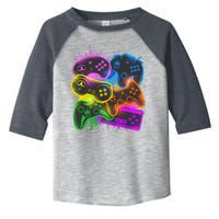 Cool Retro Neon Graffiti Video Game Controllers Toddler Fine Jersey T-Shirt