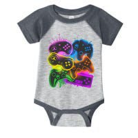 Cool Retro Neon Graffiti Video Game Controllers Infant Baby Jersey Bodysuit