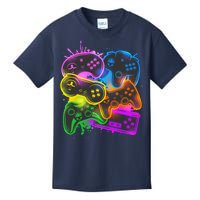 Cool Retro Neon Graffiti Video Game Controllers Kids T-Shirt