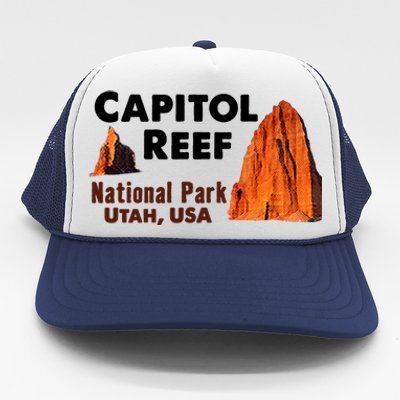 Capitol Reef National Park Travel Utah Usa Earth Explorer Funny Gift Trucker Hat