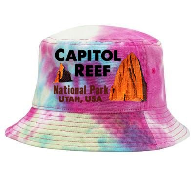 Capitol Reef National Park Travel Utah Usa Earth Explorer Funny Gift Tie-Dyed Bucket Hat