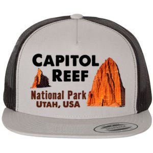 Capitol Reef National Park Travel Utah Usa Earth Explorer Funny Gift Flat Bill Trucker Hat