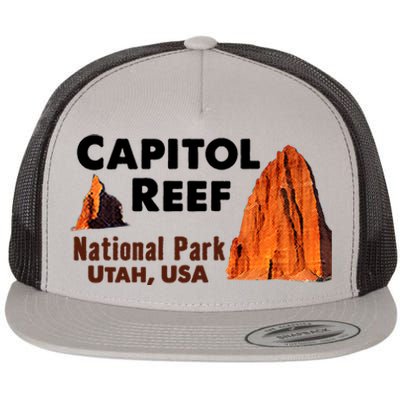 Capitol Reef National Park Travel Utah Usa Earth Explorer Funny Gift Flat Bill Trucker Hat