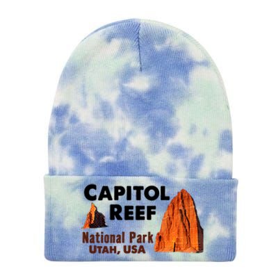 Capitol Reef National Park Travel Utah Usa Earth Explorer Funny Gift Tie Dye 12in Knit Beanie