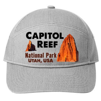 Capitol Reef National Park Travel Utah Usa Earth Explorer Funny Gift 7-Panel Snapback Hat