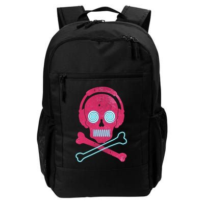 Cool Retro Neon Headphones Skull Music Lover Backpack