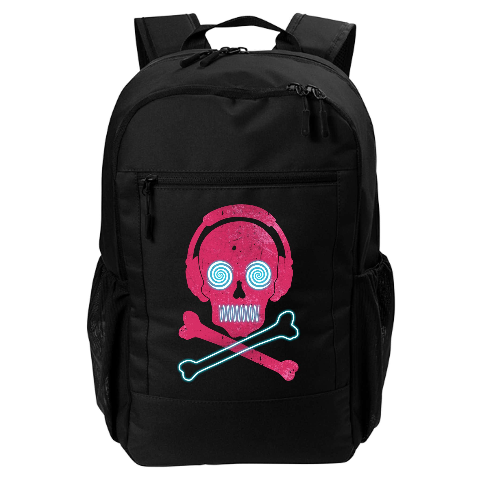 Cool Retro Neon Headphones Skull Music Lover Backpack