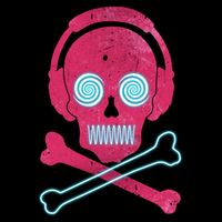 Cool Retro Neon Headphones Skull Music Lover Baby Bodysuit