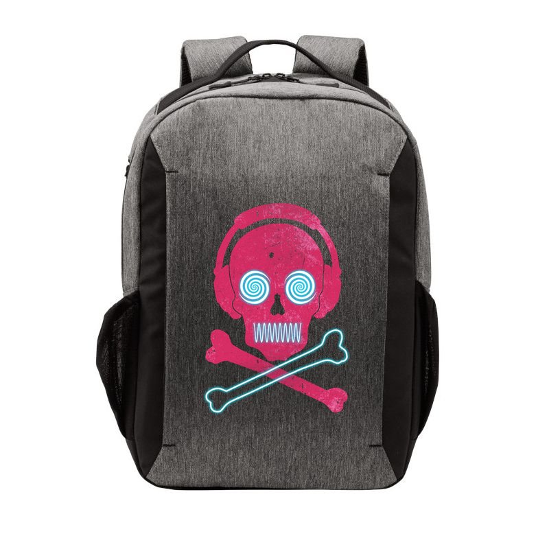 Cool Retro Neon Headphones Skull Music Lover Vector Backpack