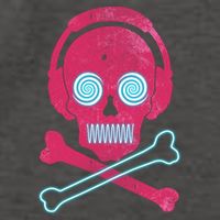 Cool Retro Neon Headphones Skull Music Lover Vector Backpack