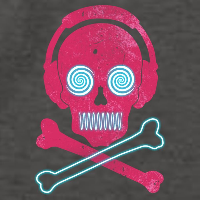 Cool Retro Neon Headphones Skull Music Lover Vector Backpack