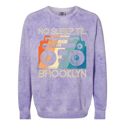 Cool Retro No Sleep Til Brooklyn Old School Portable Stereo Colorblast Crewneck Sweatshirt