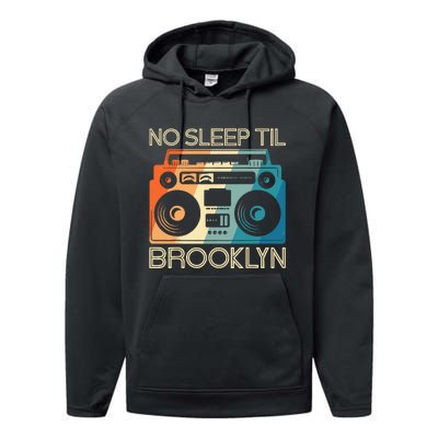 Cool Retro No Sleep Til Brooklyn Old School Portable Stereo Performance Fleece Hoodie