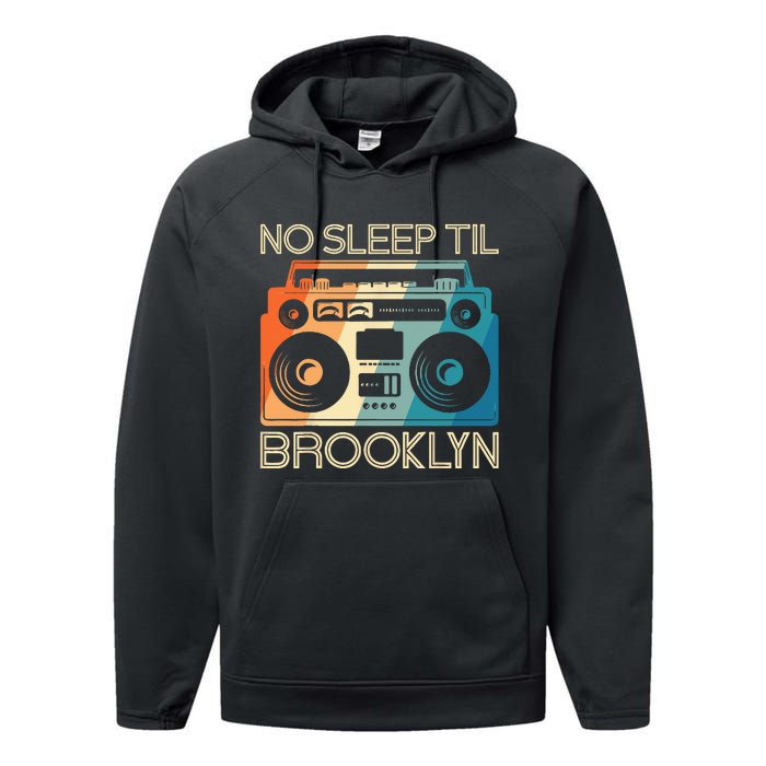 Cool Retro No Sleep Til Brooklyn Old School Portable Stereo Performance Fleece Hoodie