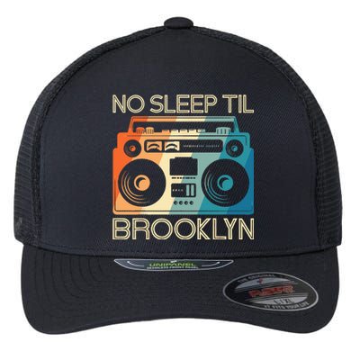 Cool Retro No Sleep Til Brooklyn Old School Portable Stereo Flexfit Unipanel Trucker Cap