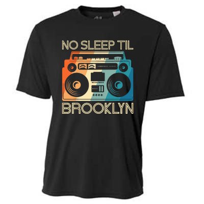 Cool Retro No Sleep Til Brooklyn Old School Portable Stereo Cooling Performance Crew T-Shirt