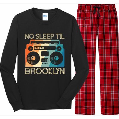 Cool Retro No Sleep Til Brooklyn Old School Portable Stereo Long Sleeve Pajama Set