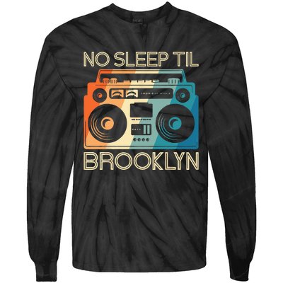 Cool Retro No Sleep Til Brooklyn Old School Portable Stereo Tie-Dye Long Sleeve Shirt