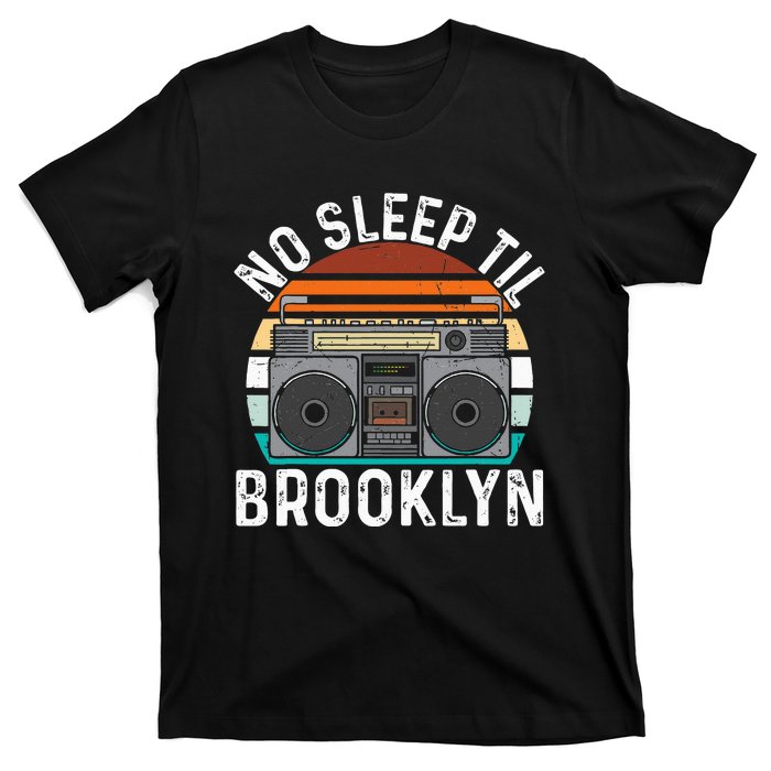 Cool Retro No Sleep Til Brooklyn Old School Portable Stereo T-Shirt