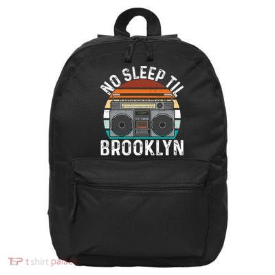 Cool Retro No Sleep Til Brooklyn Old School Portable Stereo 16 in Basic Backpack