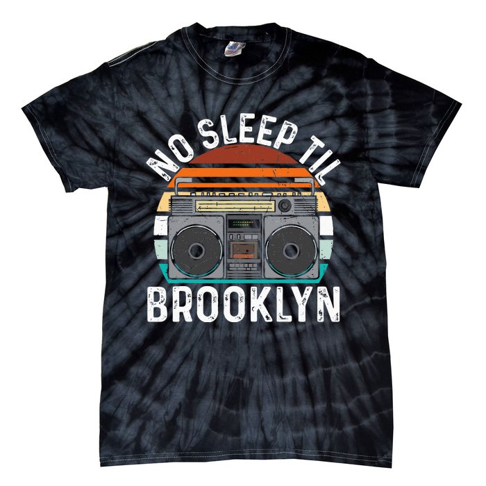 Cool Retro No Sleep Til Brooklyn Old School Portable Stereo Tie-Dye T-Shirt