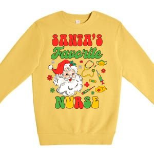 Christmas Rn Nurse Xmas Vibes Nursing SantaS Favorite Nurse Gift Premium Crewneck Sweatshirt