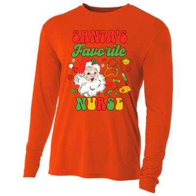 Christmas Rn Nurse Xmas Vibes Nursing SantaS Favorite Nurse Gift Cooling Performance Long Sleeve Crew