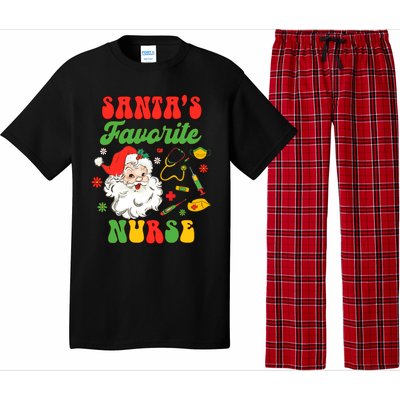 Christmas Rn Nurse Xmas Vibes Nursing SantaS Favorite Nurse Gift Pajama Set