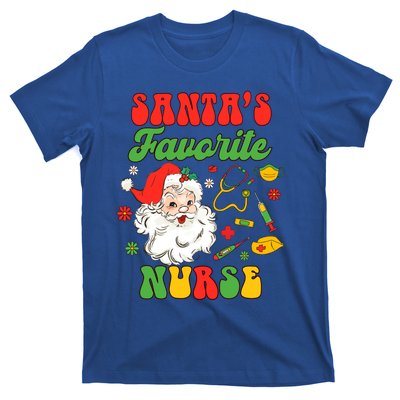 Christmas Rn Nurse Xmas Vibes Nursing SantaS Favorite Nurse Gift T-Shirt