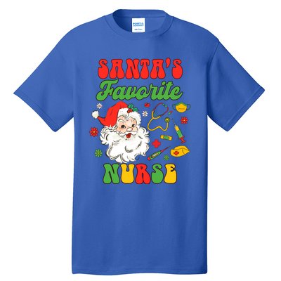 Christmas Rn Nurse Xmas Vibes Nursing SantaS Favorite Nurse Gift Tall T-Shirt