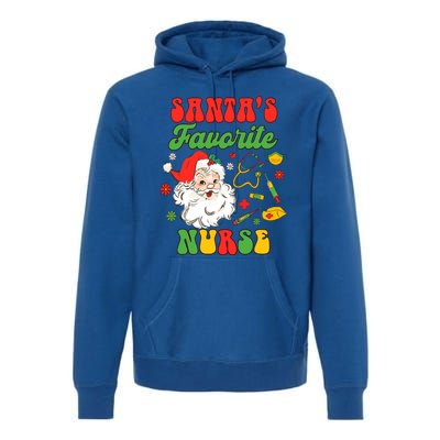 Christmas Rn Nurse Xmas Vibes Nursing SantaS Favorite Nurse Gift Premium Hoodie