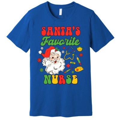 Christmas Rn Nurse Xmas Vibes Nursing SantaS Favorite Nurse Gift Premium T-Shirt