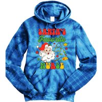 Christmas Rn Nurse Xmas Vibes Nursing SantaS Favorite Nurse Gift Tie Dye Hoodie