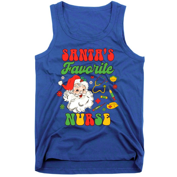 Christmas Rn Nurse Xmas Vibes Nursing SantaS Favorite Nurse Gift Tank Top