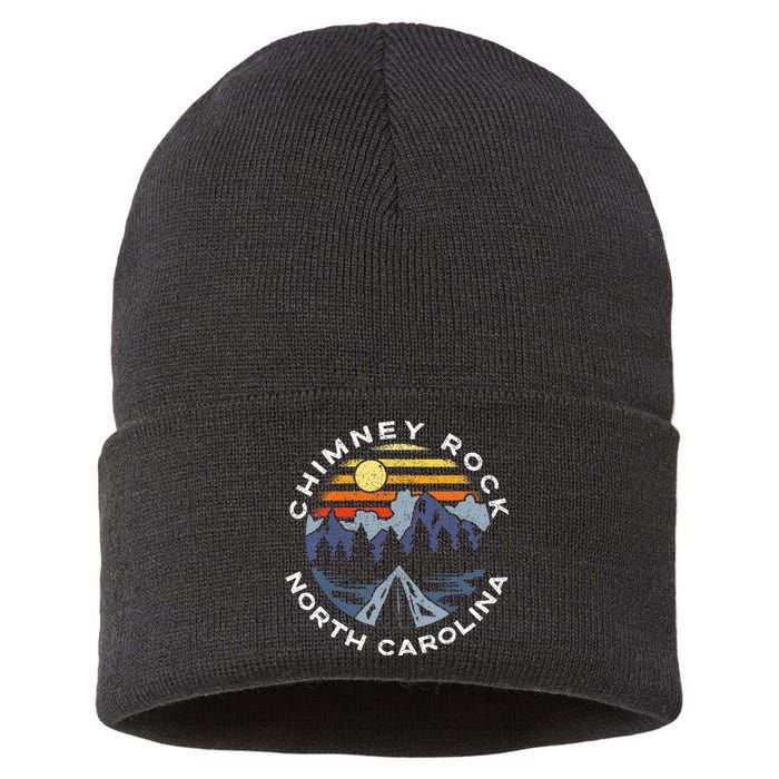 Chimney Rock North Carolina Mountains Vacation Souvenir Sustainable Knit Beanie